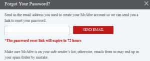 How to Change your McAfee Login Password